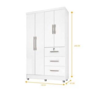 Guarda-Fato  Joara com 04 Portas e 03 Gavetas