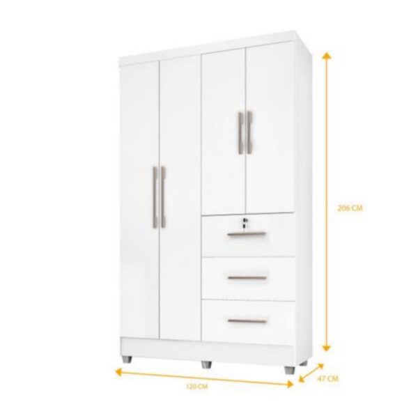 Guarda-Fato  Joara com 04 Portas e 03 Gavetas