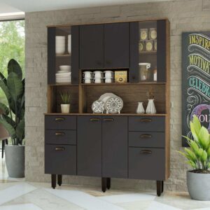 Armário de Cozinha Nápoles com 8 Portas e 4 Gavetas