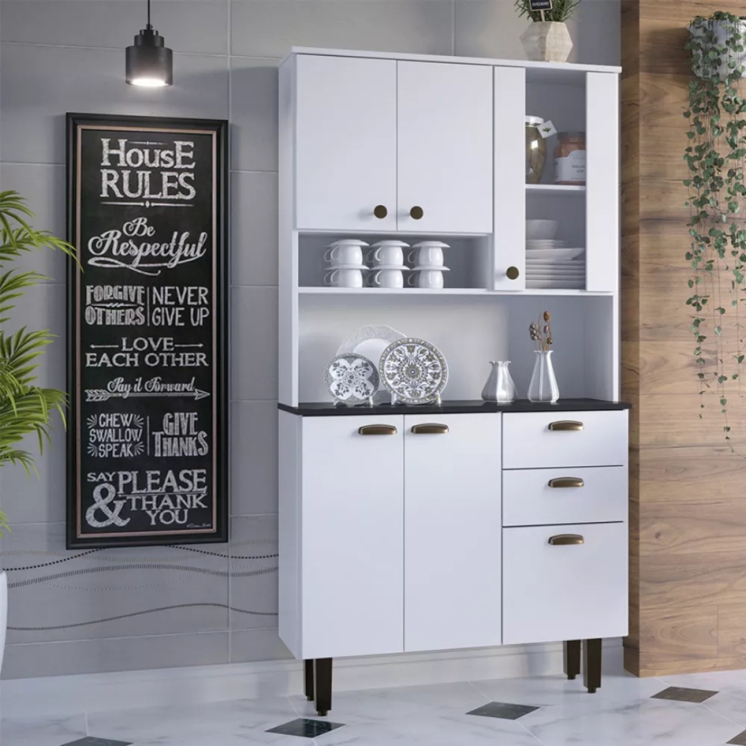 Armário de Cozinha Nápoles 6 Portas e 2 Gavetas