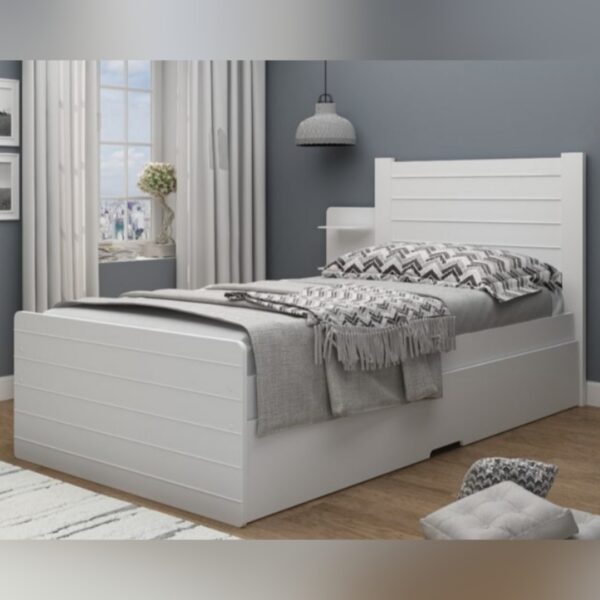 Cama Solteiro Dupla Bolinha 2-Branco