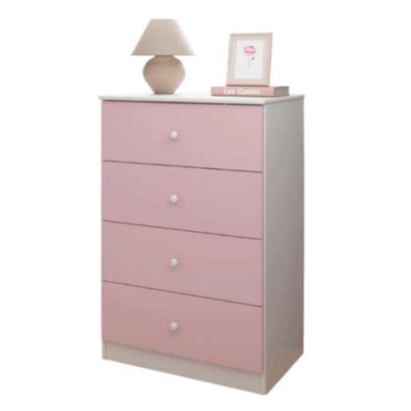 Cômoda Bebê Golden 4 Gavetas Rosa - Imagem 2