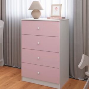 Cômoda Bebê Golden 4 Gavetas Rosa