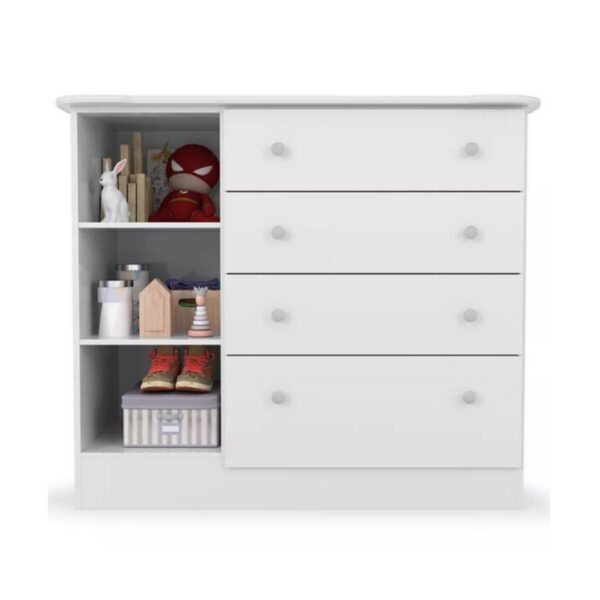 Cômoda Bebê Newbaby Baby 4 Gavetas 1 Porta Branco - Imagem 2