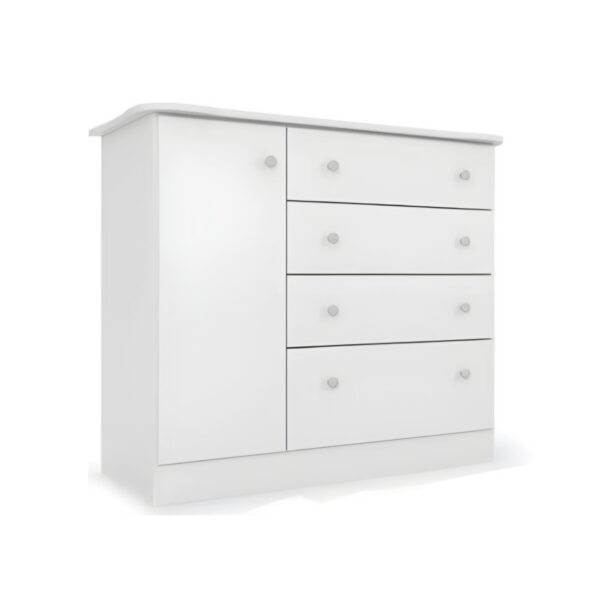 Cômoda Bebê Newbaby Baby 4 Gavetas 1 Porta Branco - Imagem 4