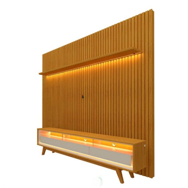 Conjunto Painel Ripado 2,75m + Rack Requinte - Imagem 3