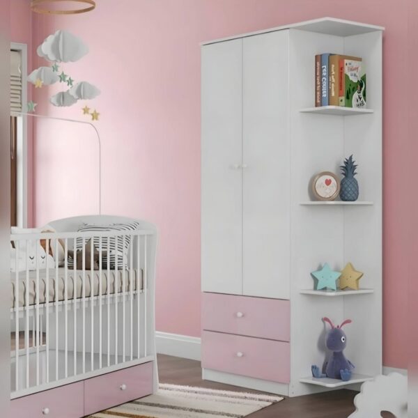 Guarda-Fato Bebê Golden com 02 Portas 02 Gavetas Rosa