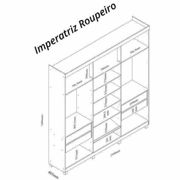 Guarda-Fato Casal Imperatriz 6 Portas - Imagem 5