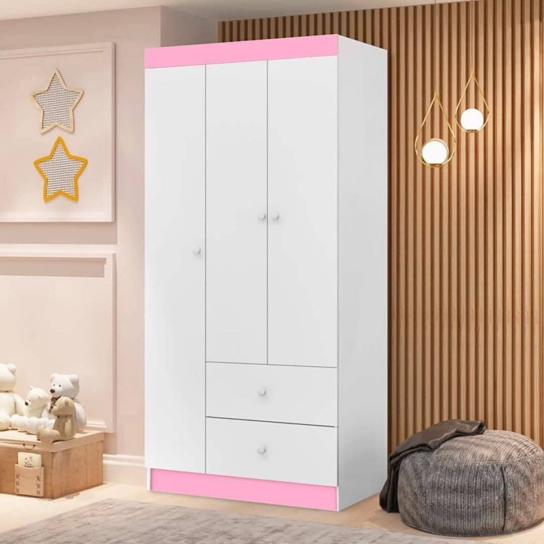 Guarda-fato Bebê Catatau 3 Portas Rosa
