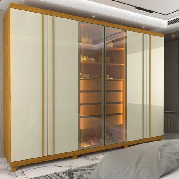 Guarda-Fato Absolut New Reflecta 6 Portas — Vidro e LED