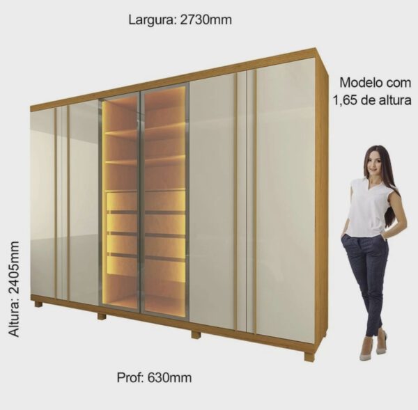 Guarda-Fato Absolut New Reflecta 6 Portas — Vidro e LED - Imagem 4