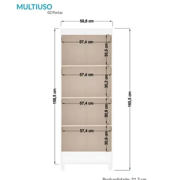 Multiuso Fit 02 Portas – Organização Versátil para Qualquer Cômodo - Imagem 3