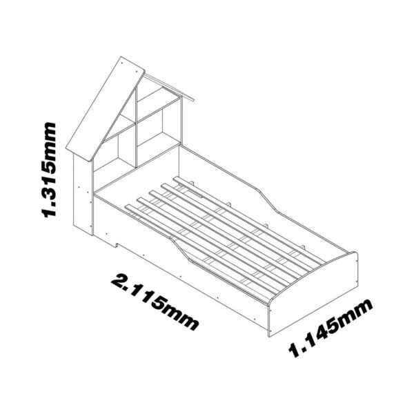 Cama Casinha Rosa Cabeceira com Desenhos - Imagem 6