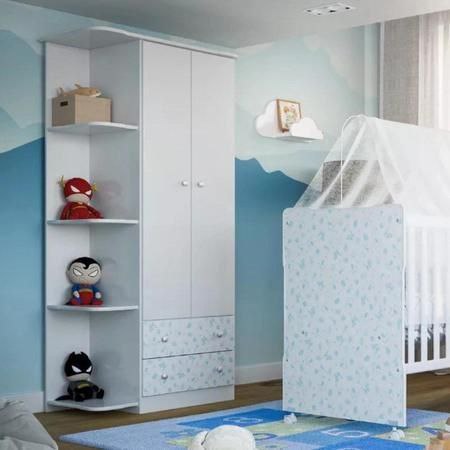 Guarda-Fato Bebê 02 Portas e 02 Gavetas Azul