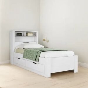 Cama Solteiro Invicta 2 Gavetas Branco | KuantoE