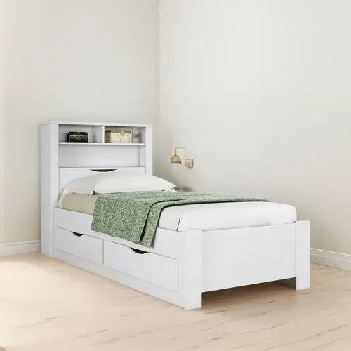 Cama Solteiro Invicta 2 Gavetas Branco | KuantoE
