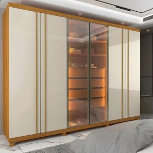 Guarda Roupas Casal 6 Portas e LED Absolut New Reflecta - Off White