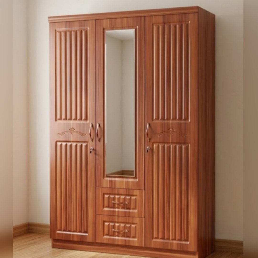 Guarda-Fato Casal Malásia 3 Portas 2 Gavetas — Castanho